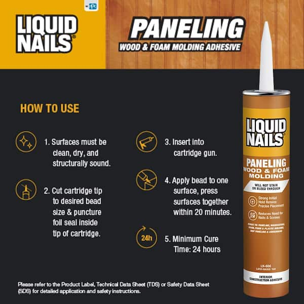 Liquid Nails 4 oz. White Latex Glue for Small Projects and Repairs LN-700 -  The Home Depot