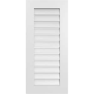18 in. x 40 in. Vertical Surface Mount PVC Gable Vent: Functional with Standard Frame