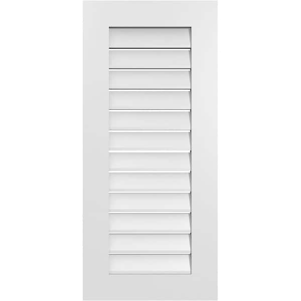 Ekena Millwork 18 in. x 40 in. Vertical Surface Mount PVC Gable Vent: Functional with Standard Frame