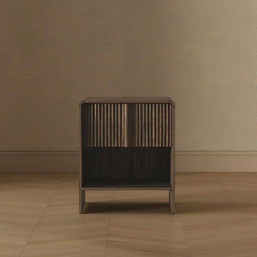Novara Jacobean Walnut 1-Drawer 22 in. W Nightstand