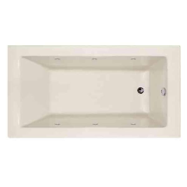 Hydro Systems Shannon 60 in. Acrylic Rectangular Drop-in Whirlpool Bathtub in Biscuit