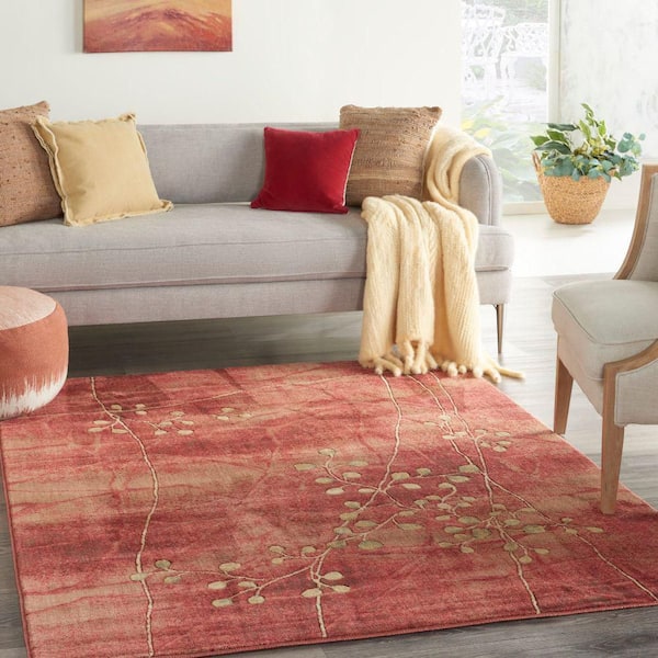 Somerset Flame 5 ft. x 7 ft. Oriental Modern Area Rug