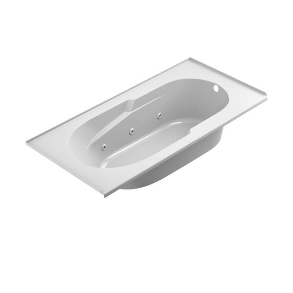 JACUZZI Signature 72 in. x 36 in. Rectangular Whirlpool Bathtub with Right Drain in White with Heater