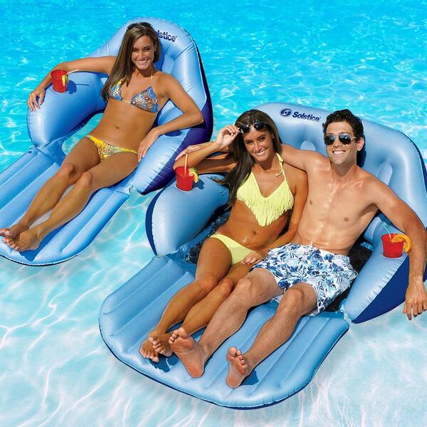 Swimline Solstice Solo and Duo Easy-Chair Convertible Pool Float Combo Pack