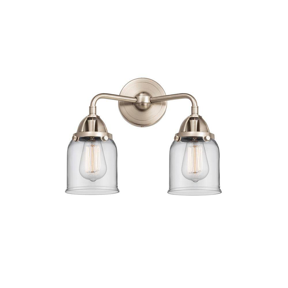 Bell 13 in. 2-Light Brushed Satin Nickel Vanity Light with Glass Shade price history on PriceWatchPro