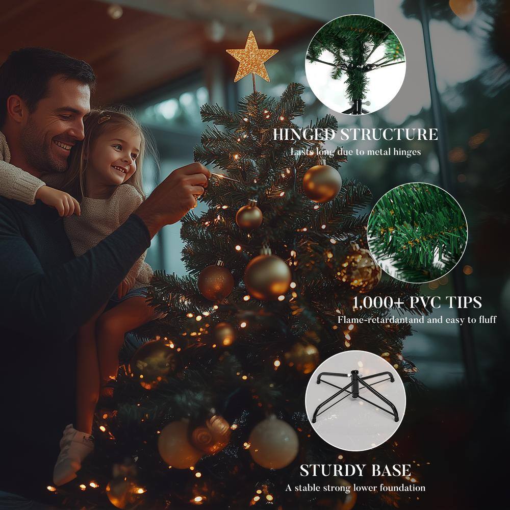 6.5 ft Green Plastic Spruce Artificial Christmas Tree