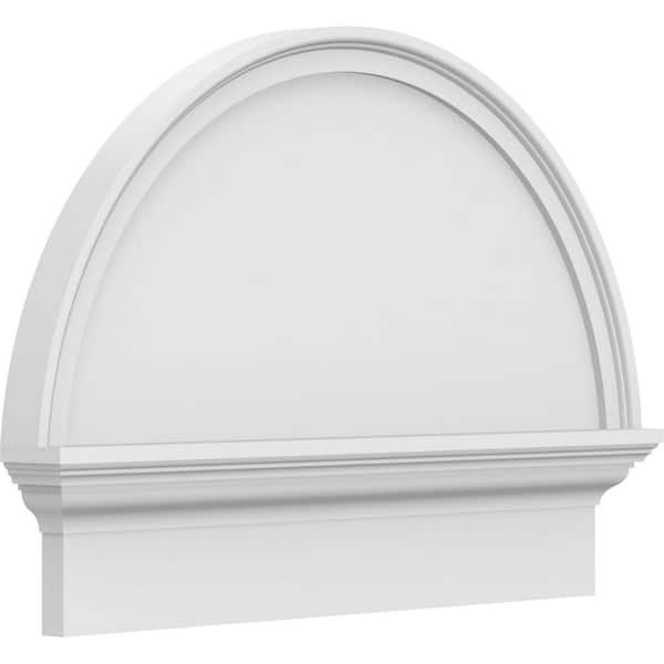 2-3/4 in. x 26 in. x 19-3/4 in. Half Round Smooth Architectural Grade PVC Combination Pediment Moulding