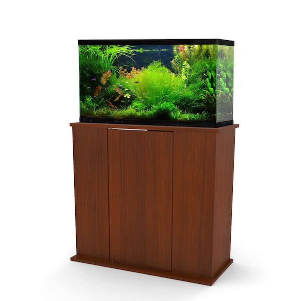 Aquatic Fundamentals Aquarium Fundamentals Serene Cherry 28.25 in. Accent Cabinet with 2 Shelves with Swing Out Door for 10 gal. Aquariums