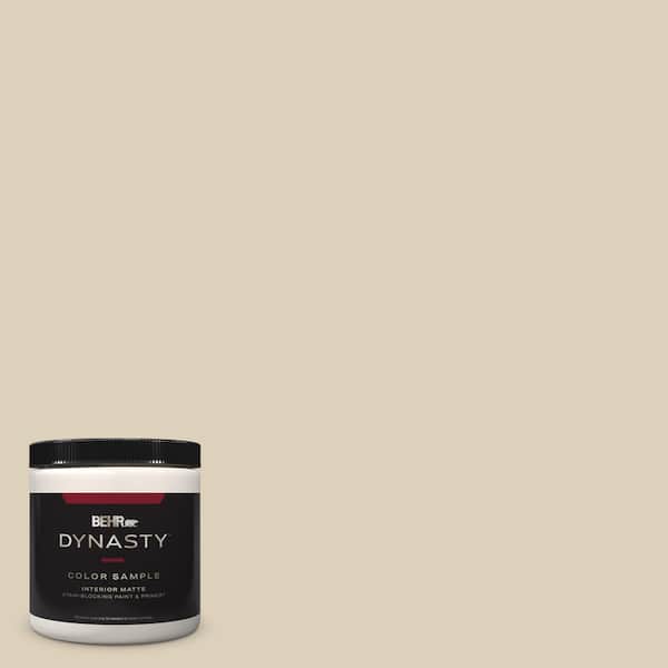 BEHR DYNASTY 8 oz. #BWC-26 Stucco Tan Matte Stain-Blocking Interior/Exterior Paint and Primer Sample