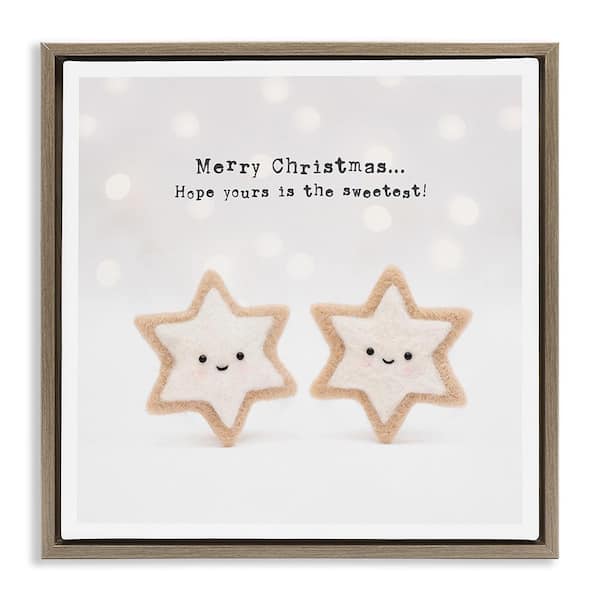 Stupell Industries Christmas Cookie Phrase by Lemon & Sugar 1 Piece Floater Frame Graphic Print Food Poster Art Print 25 in. x 25 in.