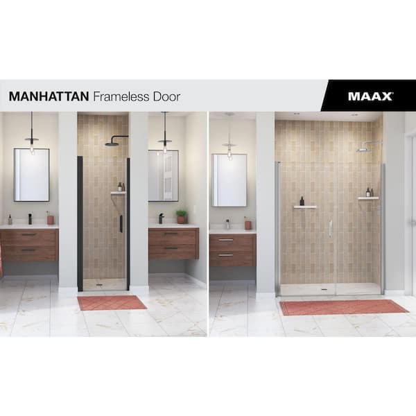 MAAX Manhattan 33 in. to 35 in. W x 68 in. H Frameless Pivot