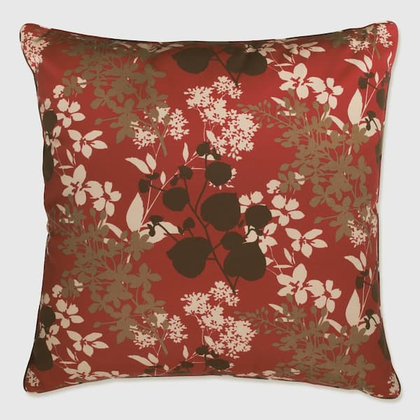 Pillow Perfect Stripe Brown Square Outdoor Square Throw Pillow
