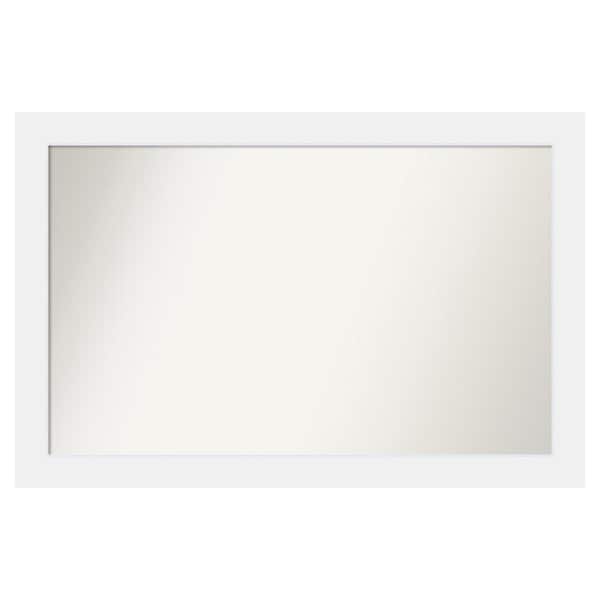 Amanti Art Corvino White 47 in. x 31 in. Custom Non-Beveled Matte Wood Framed Bathroom Vanity Wall Mirror