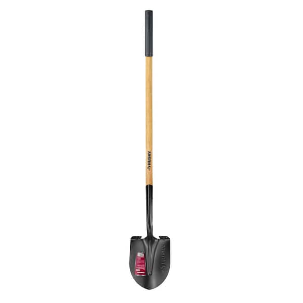47 in. L Wood Handle Carbon Steel Digging Shovel with Grip