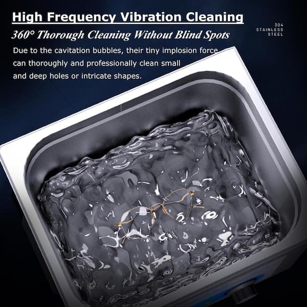 Portable Ultrasonic Cleaning Machine High Frequency Vibration Wash Cleaner  Remove Stains Jewelry Watch Glasses Washing Machine