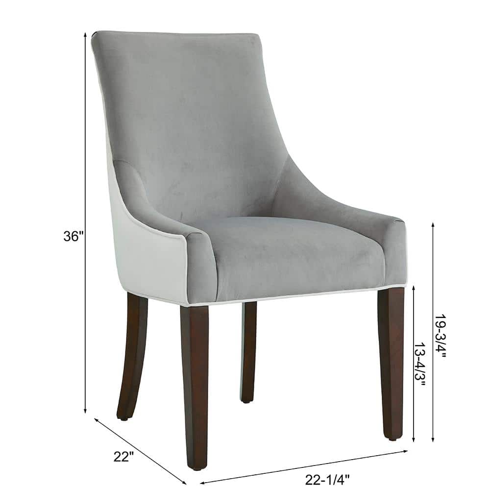Elegant Transitional Jolie Side Chair with Smoke Gray Upholstery