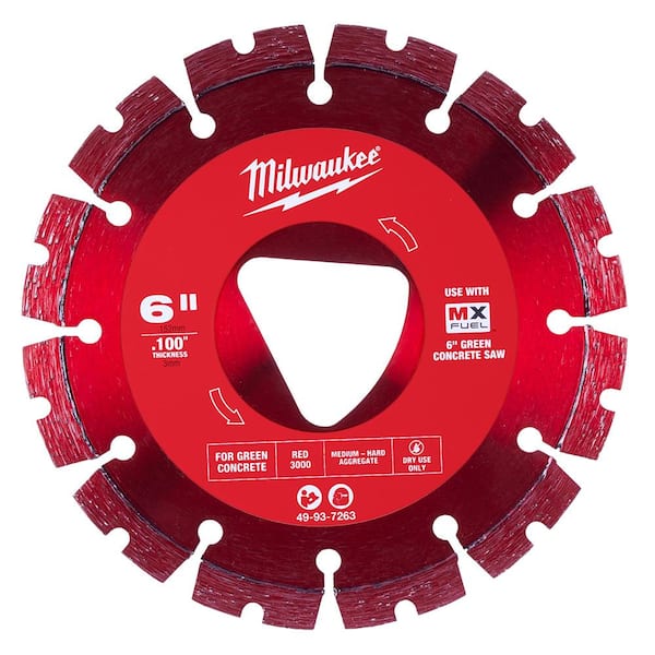 Milwaukee Red 6 in. x .100 in. Green Concrete Cutting Segmented
