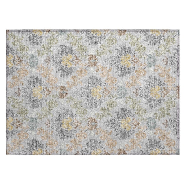 Chantille Machine Washable Indoor/Outdoor Abstract ACN2544 Silver 2 ft. x 3 ft. Accent Rug