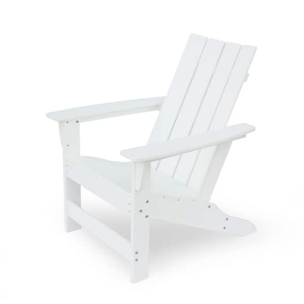 White HDPE Adirondack Chair Garden Chair for Patio, Backyard Deck