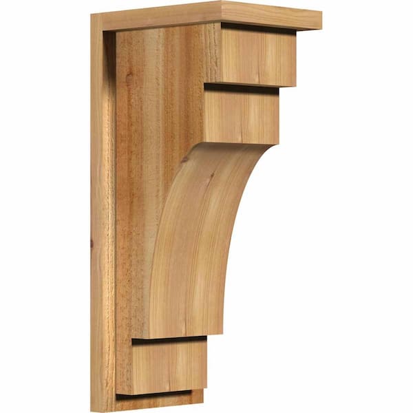 Ekena Millwork 8 in. x 10 in. x 22 in. Western Red Cedar Mediterranean Rough Sawn Corbel with Backplate