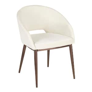 Renee Cream Velvet Dining Chair with Copper Metal Legs