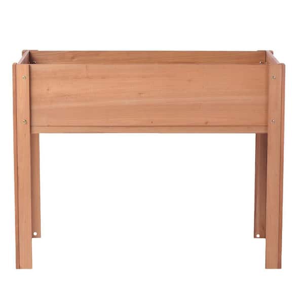 38 in. Inner Length Brown Wood Rectangle Outdoor Raised Garden Bed Raised Planter Boxes with Legs (1-Pack)
