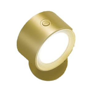 Wireless 1 Light Gold LED Wall Sconce with Remote Control