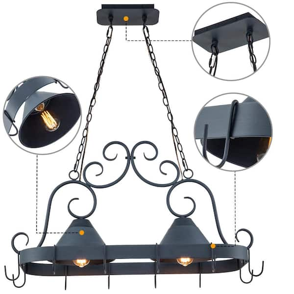 43 Long Caiden 2 Light Pot Rack