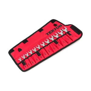 8 mm to 19 mm Stubby Reversible Ratcheting Combination Wrench Set Pouch (12-Piece)