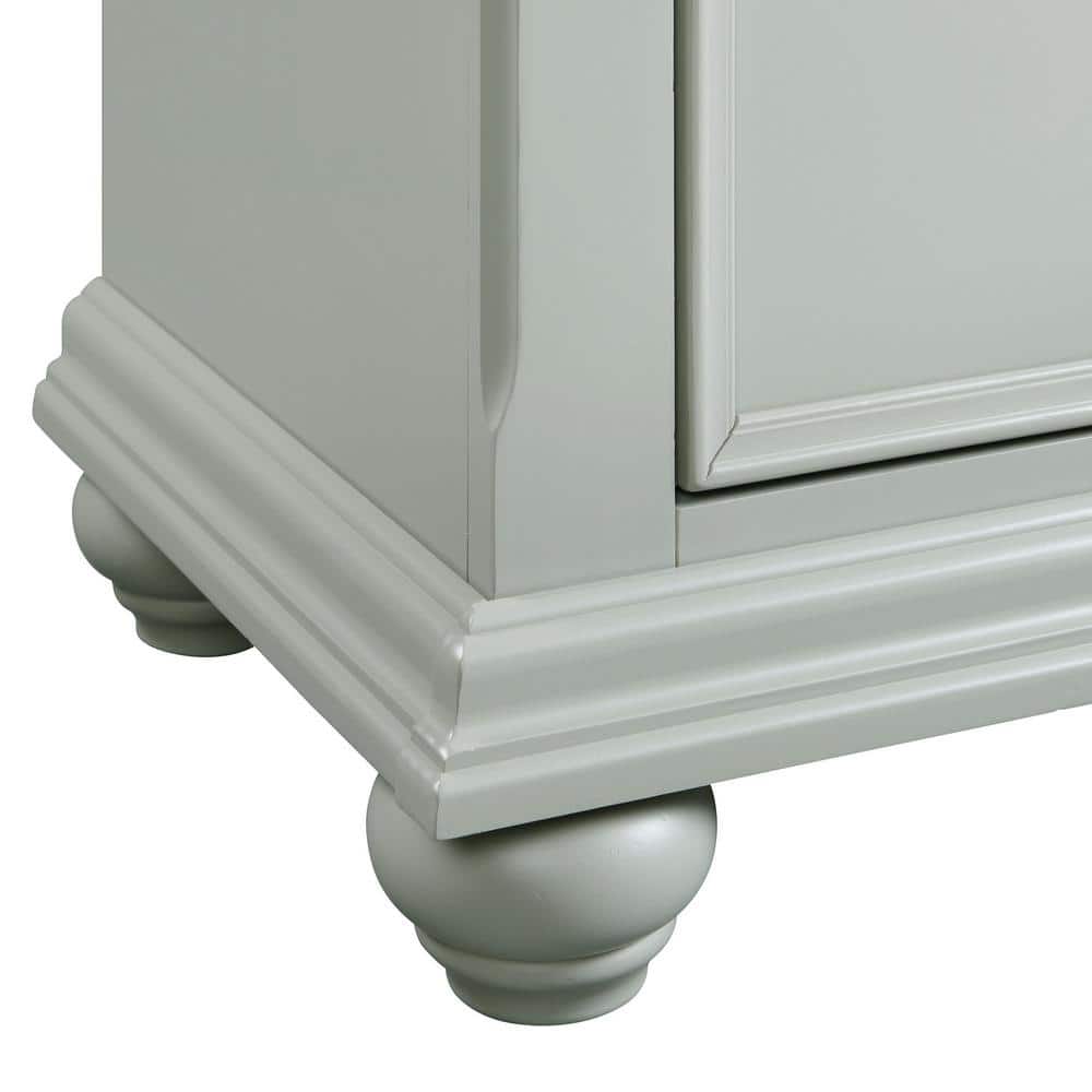 Traditional Gray 9-Drawer Dresser with Bevel Edges and Bun Feet