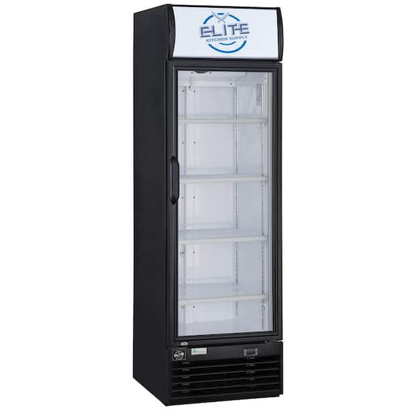 Elite Kitchen Supply 15.1 cu. ft. Commercial Display Cooler Refrigerator with Glass Door in Black