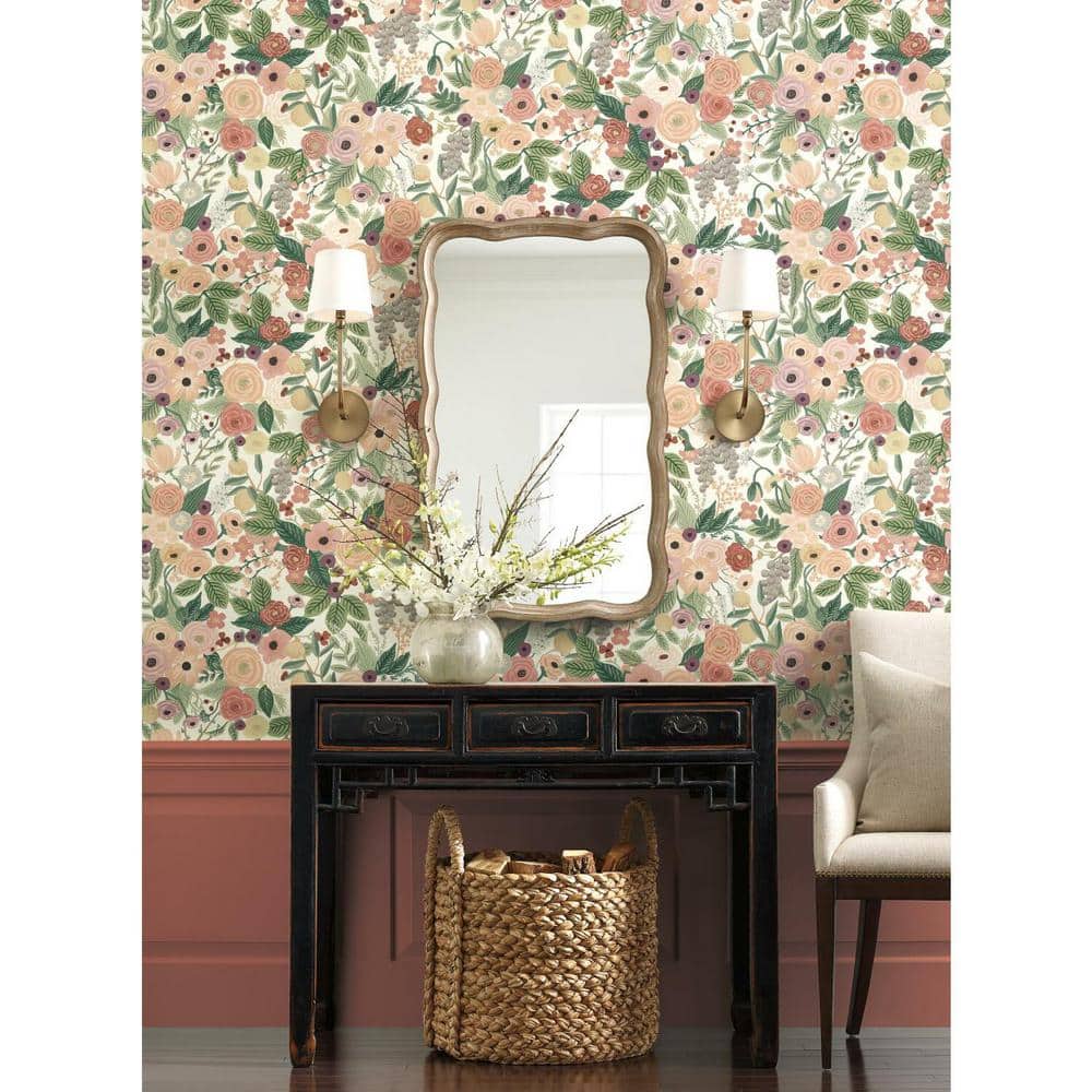 Bordeaux Blooms 27' x 27" Removable Wallpaper Roll in Burgundy