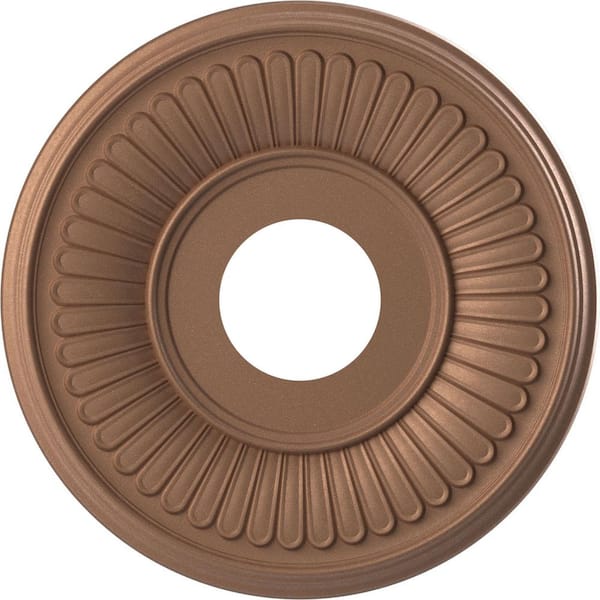 Ekena Millwork 13 in. O.D. x 3-1/2 in. I.D. x 3/4 in. P Berkshire Thermoformed PVC Ceiling Medallion in Aged Copper