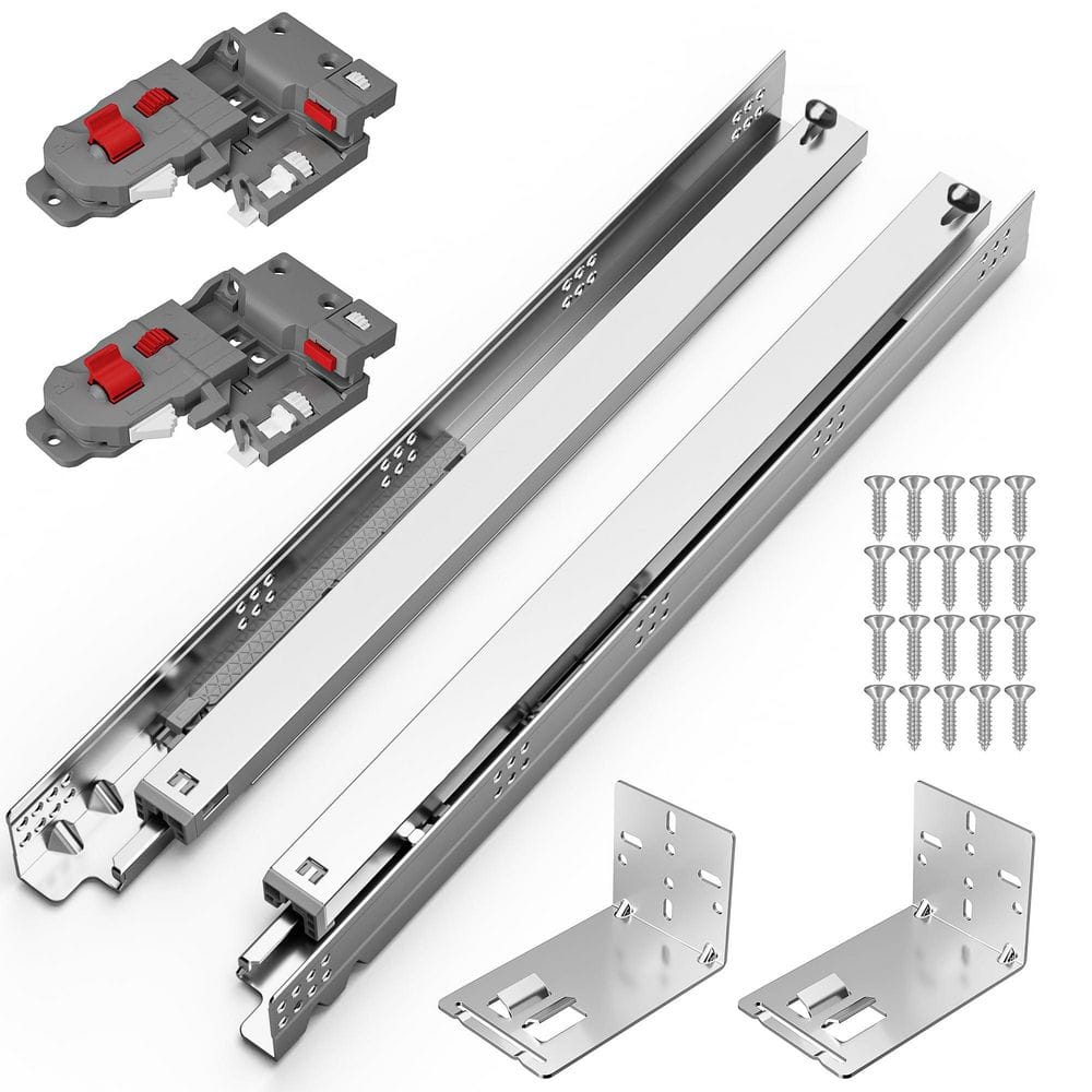 15 in. Undermount Soft Close Galvanized Steel Drawer Slides Full Extension Heavy Duty Concealed Bottom Mount 1 Pair price history on PriceWatchPro