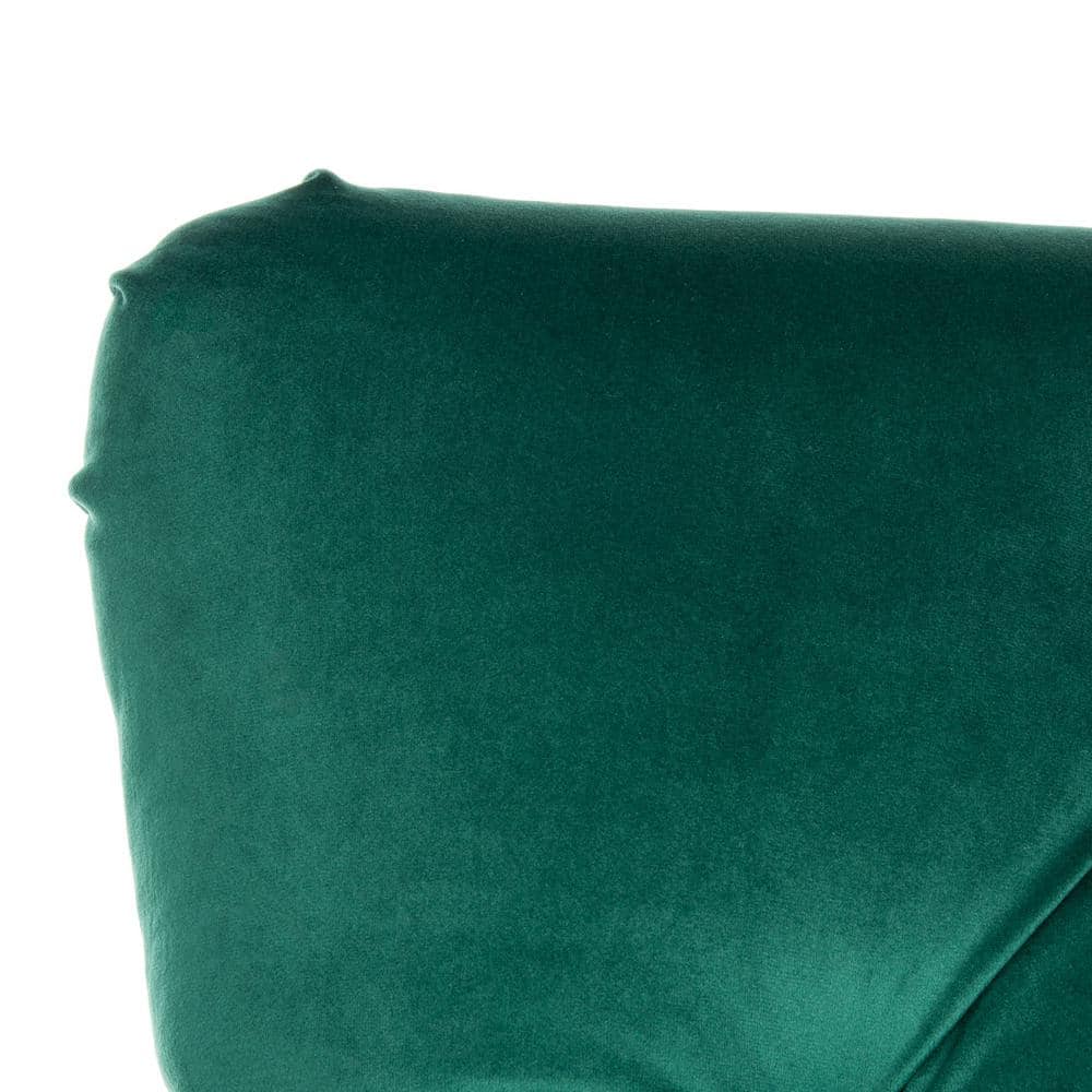 Emerald Velvet Tufted Club Chair with Espresso Wood Legs
