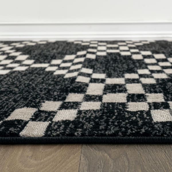 Southwestern Geometric Area Rug Black 2 ft. 3 in. x 12 ft. Runner Rug