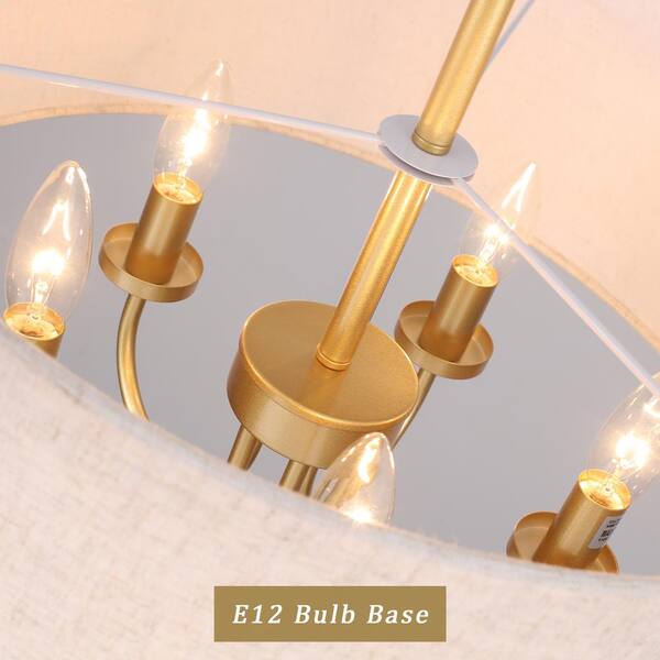 Kazu555✨ LWYTJO 5-Light Brushed Nickel Candlestick Chandelier with