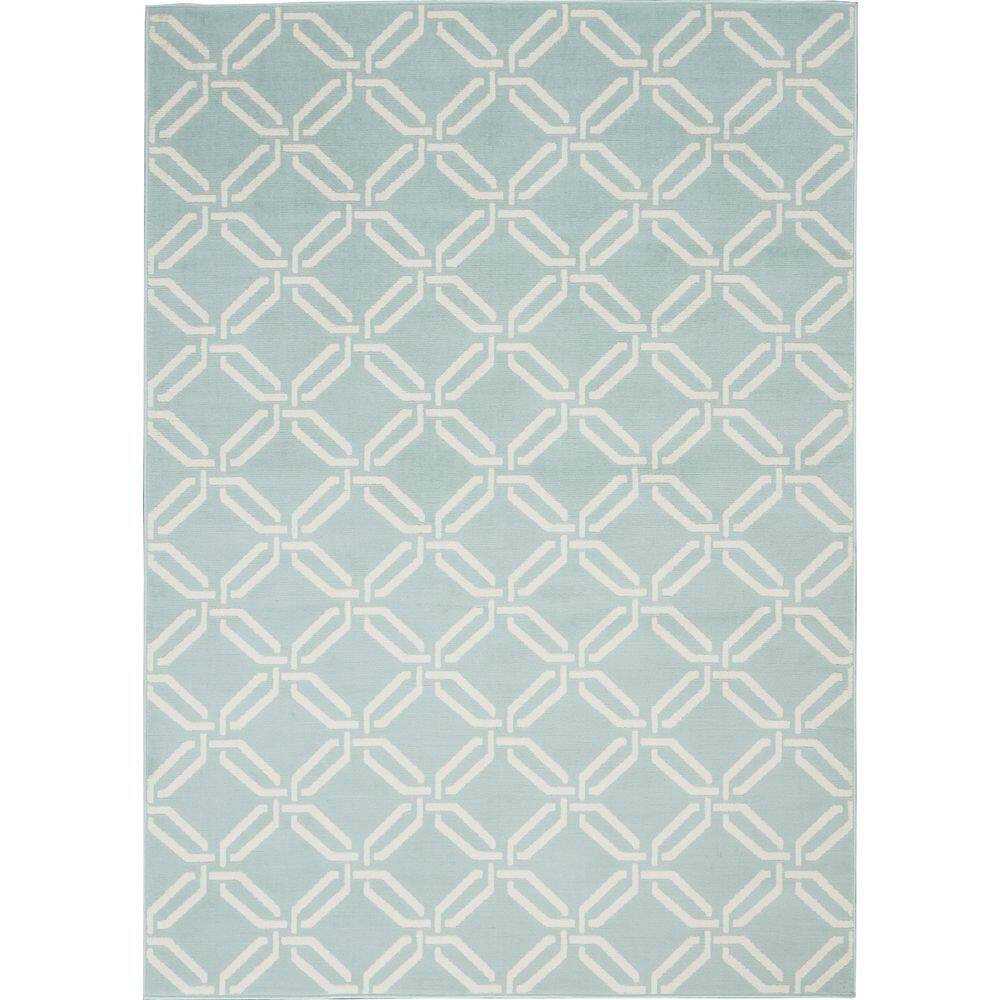 Trellis Charm Green Synthetic 4' x 6' Reversible Area Rug