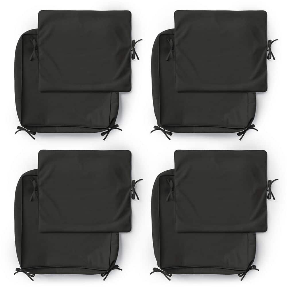 24 in. x 24 in. Slipcover Replacement Outdoor Waterproof Seat and Back Cover Set for Chair and Sofa Black (4-Pack) price history on PriceWatchPro