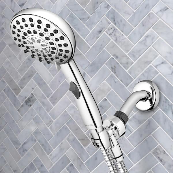 Easy Reach+ 6-Spray Wall Mount Handheld Shower Head with 8ft Hose and Flow Control 1.8 GPM in Chrome