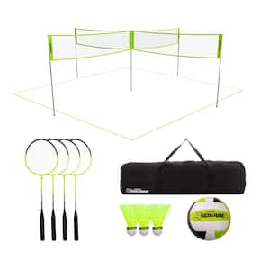 Triumph 4 Square Volleyball and Badminton Combo Set
