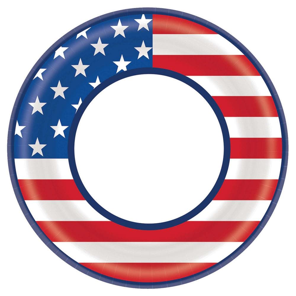 8.5 in. x 8.5 in. Star Spangled Celebration Round Plates (40-Count, 4-Pack)
