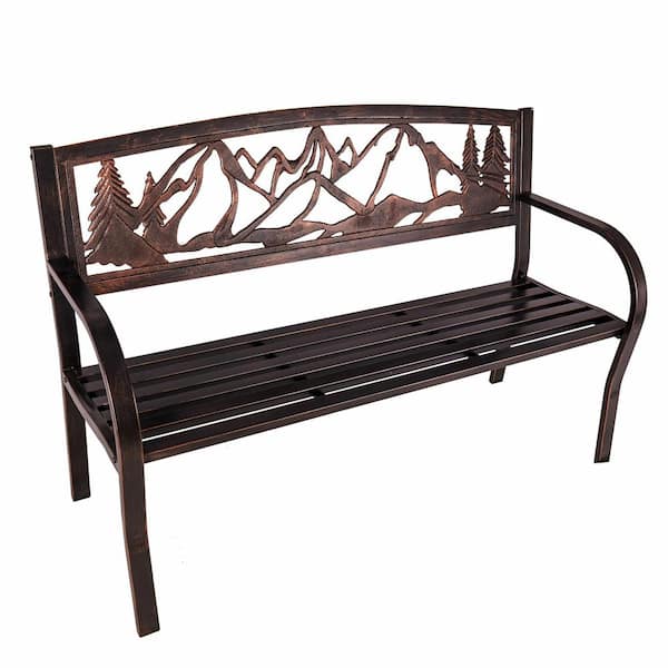 Evergreen Enterprises 48 in. Metal Garden Bench, Mountain View
