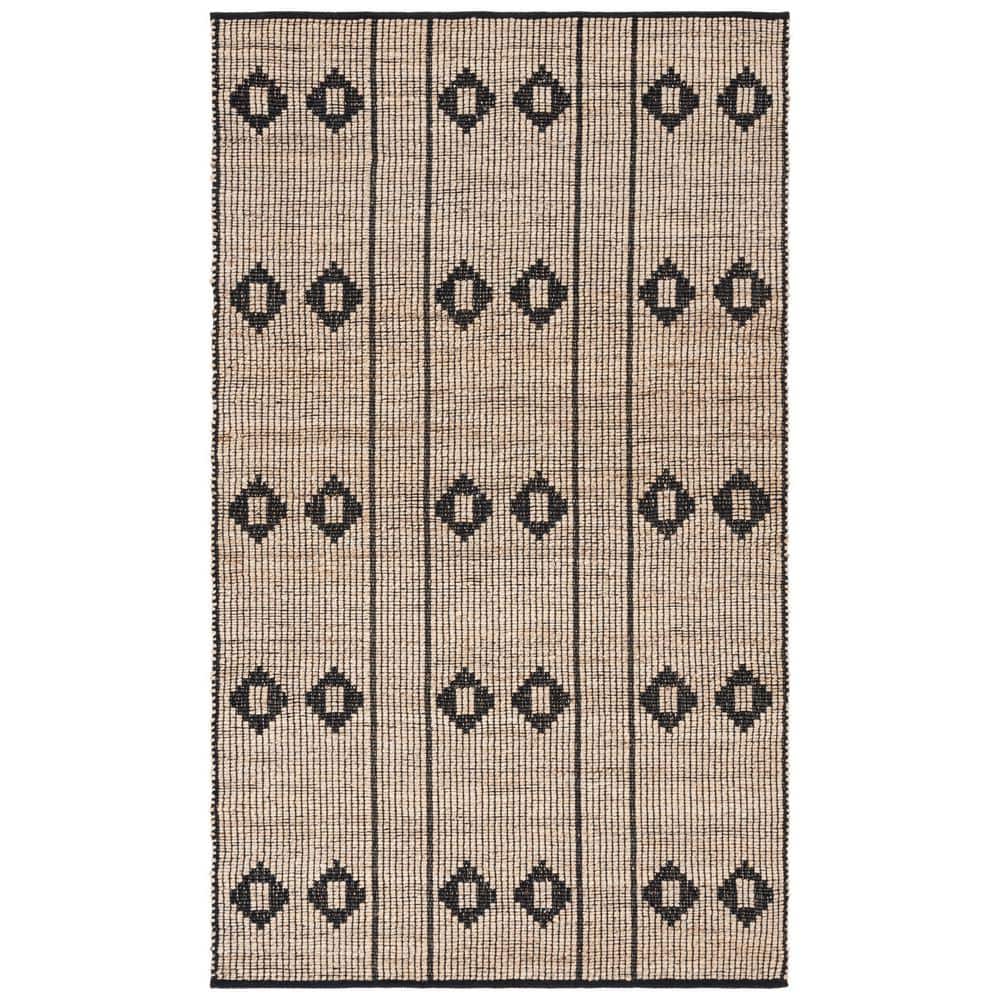 Natural Fiber 4 ft. x 6 ft. Natural/Black Geometric Area Rug price history on PriceWatchPro