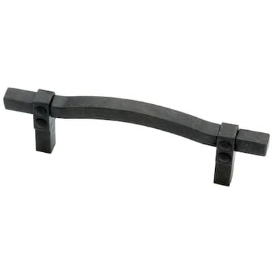 Iron Craft 3-1/2 in. (70mm) Center-to-Center Wrought Iron Curved Bar Drawer Pull