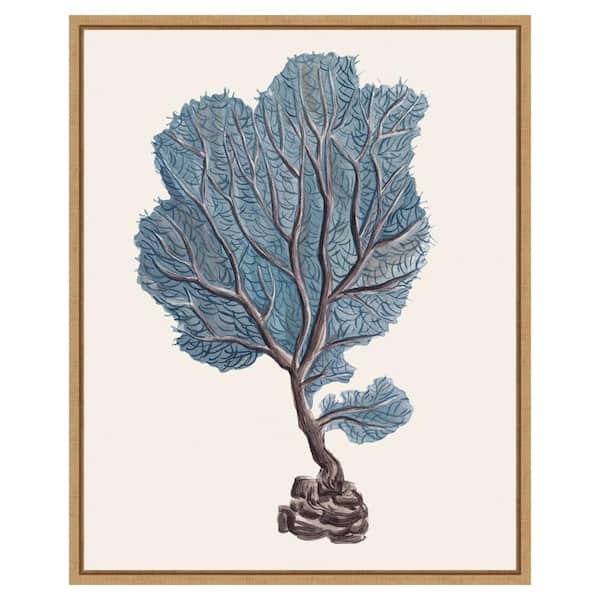 Amanti Art Indigo Reef IV by Melissa Wang 23 in. W x 28 in. H. Canvas Wall Art Print Framed in Brown