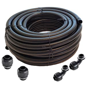 1/2 in. x 25 ft. Black Non Metallic Flexible Liquid Tight Electrical Conduit with Fittings