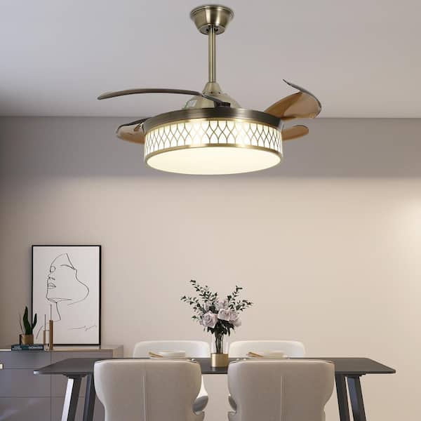 OUKANING 42 in. Indoor Brown Modern 6-Speeds Ceiling Fan