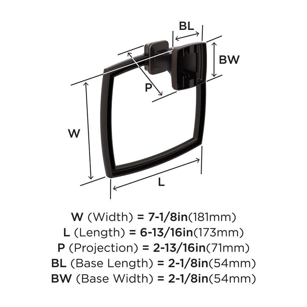 Oil-Rubbed Bronze Wall Mounted Towel Ring 6-13/16 inch