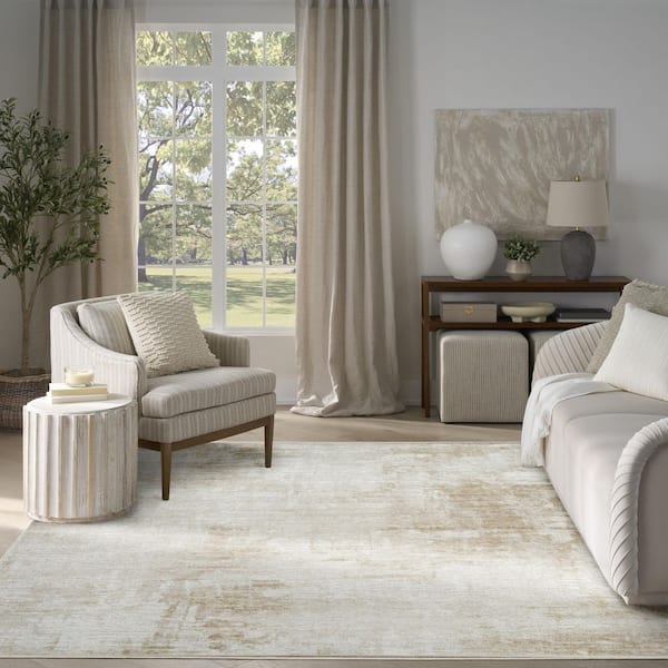 Dekor Ivory Beige 8 ft. x 10 ft. Abstract Contemporary Area Rug